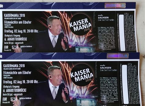 Roland kaiser wird seine tour nicht mehr 2020 starten. 2 Tickets Roland Kaiser -- Kaisermania Dresden -- 02.08 ...