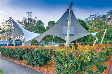 Tensile Canopy Improves Shade Protects Amenities Fabric Architecture Magazine