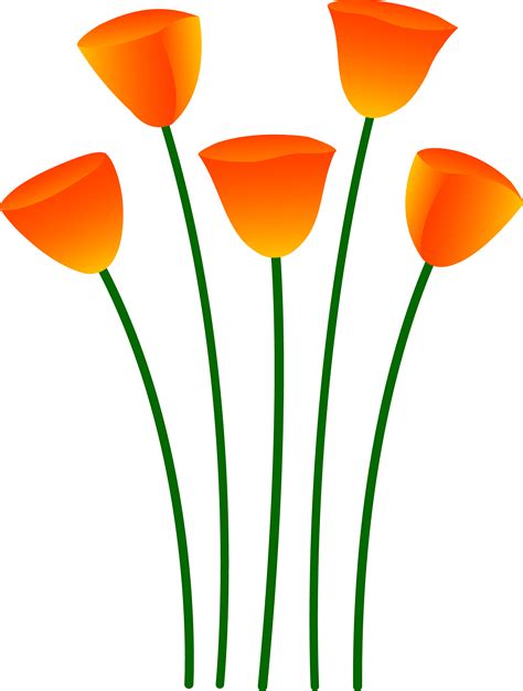 Orange Flowers Tall Stems Clipart 20 Free Cliparts Download Images On
