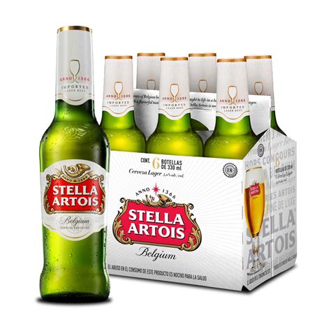 Six Pack Cerveza Stella Artois Botella 330ml 901096
