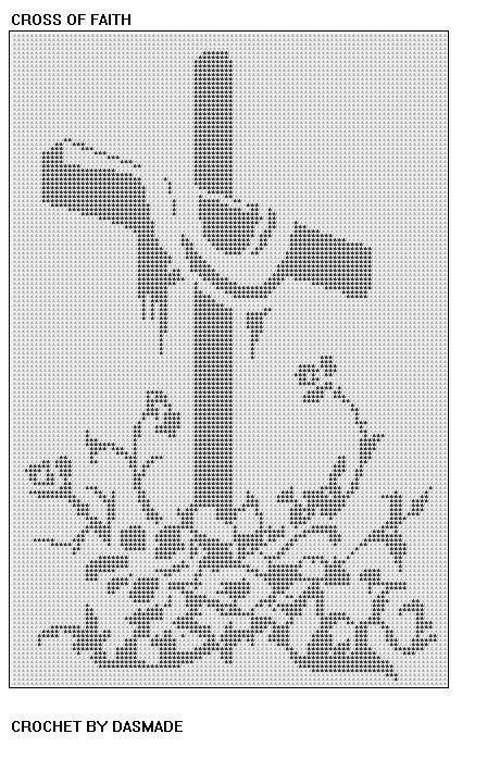 591 Cross Of Faith Easter Filet Crochet Doily Wall Hanging Etsy