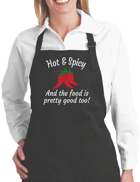 Hot And Spicy Apron Funny Aprons For Women Black Aprons