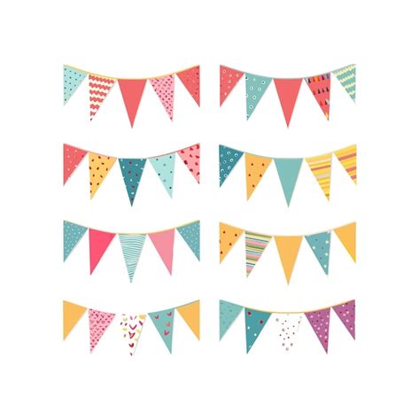 Premium Vector Vector Party Bunting Color Paper Triangular