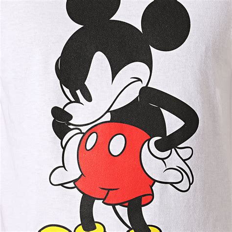 Mickey Mouse Tee Shirt Mad Face Blanc