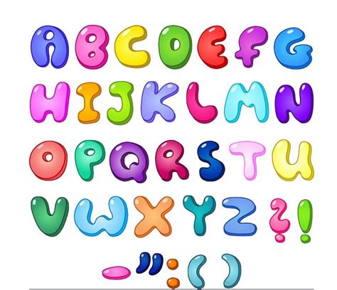 An Alphabet With Different Colored Letters And Numbers