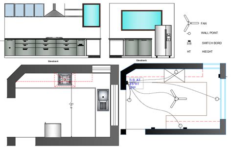 Modular Kitchen Drawing Autocad File Cadbull Kitchem Kitchen Drawing