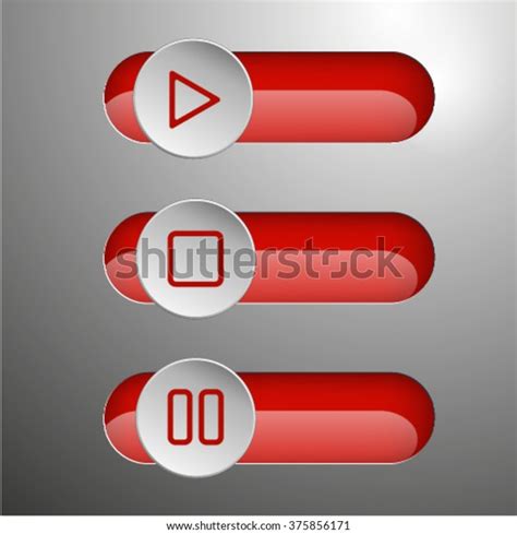 Set Navigation Buttons Player Stock Vector Royalty Free 375856171