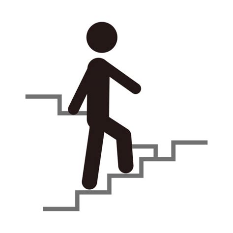Stick Figure Walking Up Stairs Illustrations Royalty Free Vector