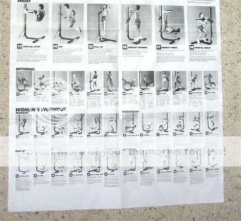 Soloflex Weight Lift Training Exercise Wall Chart And Weekly Workout