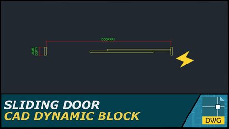 Sliding Door Autocad Dynamic Block Plan View Youtube