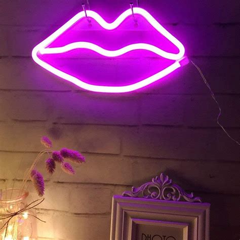 Led Neon Kissandlips Lightneon Lips Kiss Led Light For Bedroom Etsy