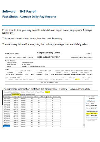 20 SAMPLE Payroll Reports In PDF MS Word