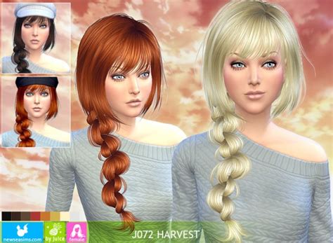 Newsea J072 Harvest Hairstyle New Mesh Sims 4 Hairs