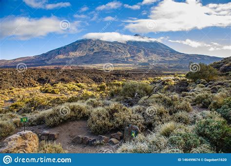 Volcano Pico Del Teide Is Spain`s Highest Mountain Stock Photo Image