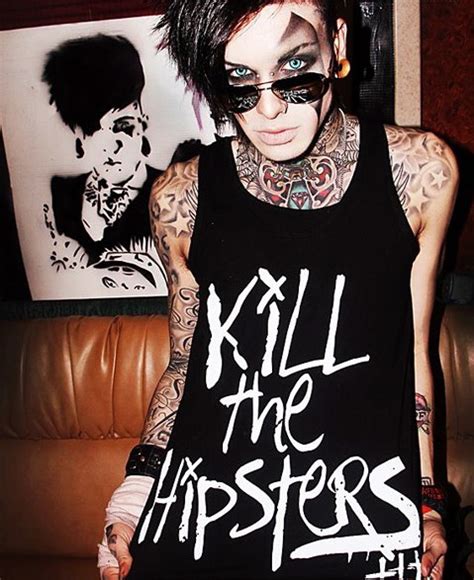 knd kill the hipsters black tank cut up and dye