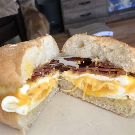 Bodega Style Bacon Egg And Cheese With Mikes Hot Honey Eatsandwiches
