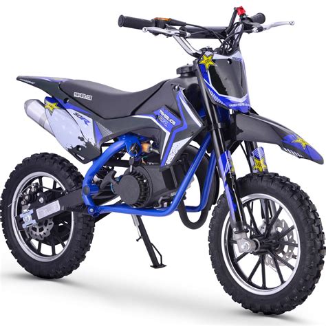 Took kit and hardware required to assemble the unit. Blue 2 Stroke 50cc Compact Dirt Bike Motorbike With ...
