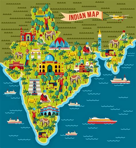 India Map Of Major Sights And Attractions