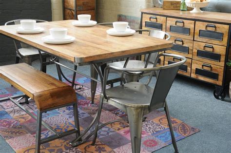 Amish made metal table top bases. large reclaimed steel and wood top table by cambrewood | notonthehighstreet.com