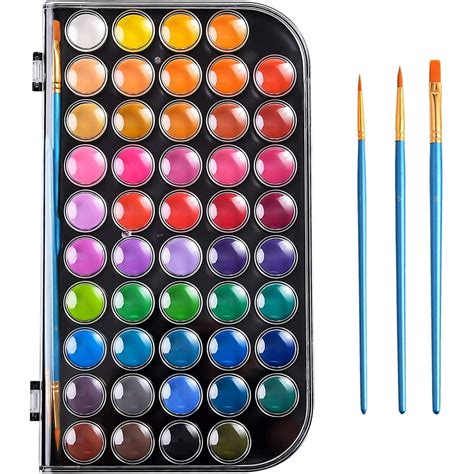 Upgraded 48 Colors Watercolor Paint Washable Watercolor Paint Set With