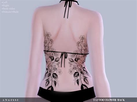 Flower Back Tattoo By Angissi From Tsr • Sims 4 Downloads