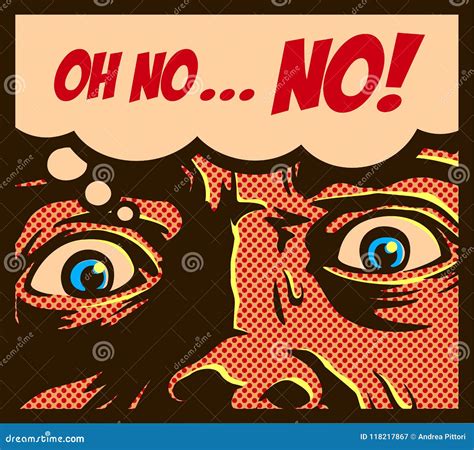 Pop Art Vintage Comics Style Man In A Panic With Terrified Face Staring