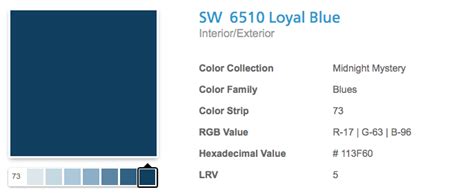 Maybe you would like to learn more about one of these? Sherwin Williams' Loyal Blue SW 6510 in the Midnight ...