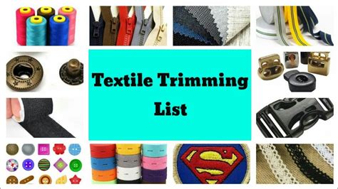 Textile Trimming Namedifferent Types Of Trimminglist Of Textile