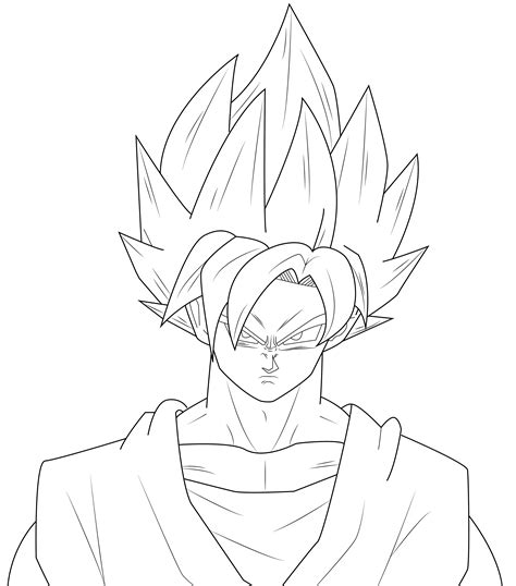 Goku Ssgss Lineart By Al3x796 On Deviantart