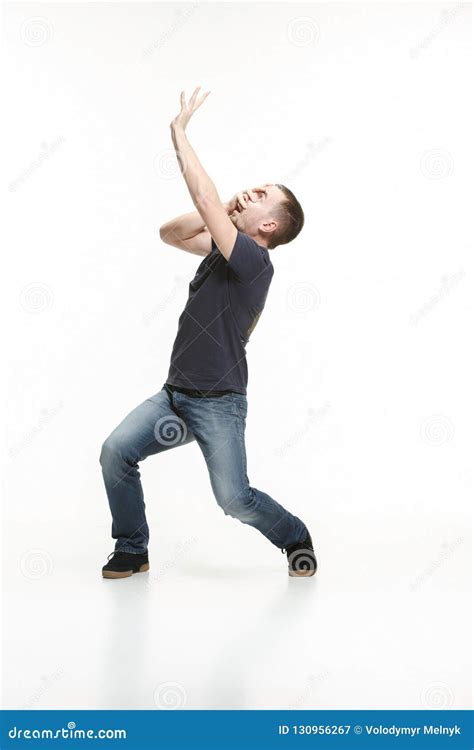 Young Cool Man Full Body Scared Pose Stock Image Image Of People