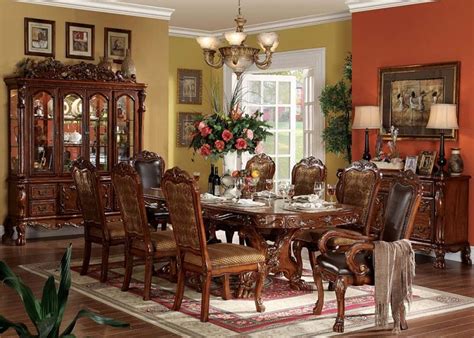 Elegant dining furniture for living room or kitchen, made of black wood and. Acme | 12150 Dresden Formal Dining Room Set in Cherry ...