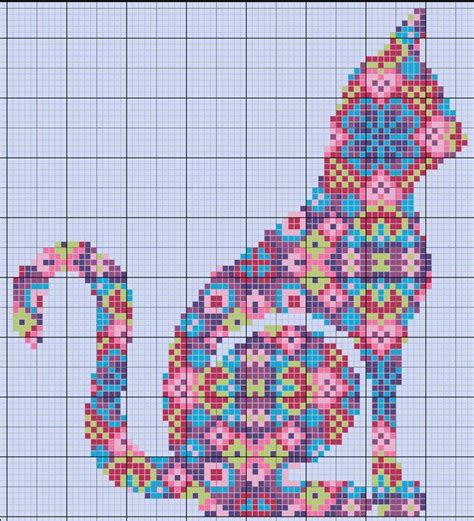 Three Colourful Cat Cross Stitch Patterns