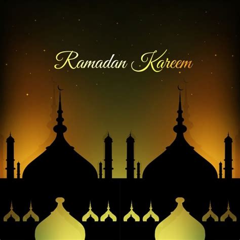 Free Vector Ramadan Background With Arabic Buildings Silhouettes