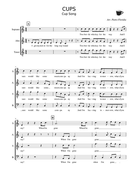 Cups Sheet Music For Voice Download Free In Pdf Or Midi