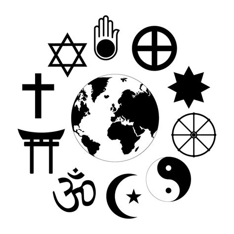 Nine Symbols Of World Religions And Major Religious Groups Stock