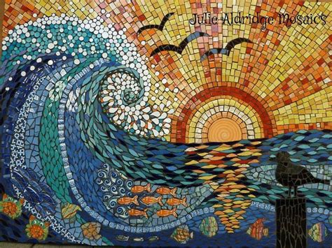 Cuadro De Mosaico Mar Y Atardecer Mosaicos Arte Mosaicos Mosaiquismo