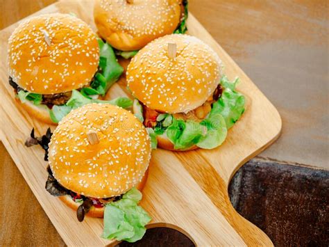 Delicious Fresh Homemade Burger Stock Photo Image Of Fast Burger