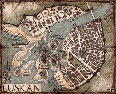 Map Of Luskan Fantasy World Map Fantasy Map Map 43 Off