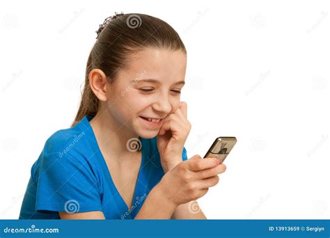Pretty Girl Calling Her Friend Over Mobile Royalty Free Stock Images
