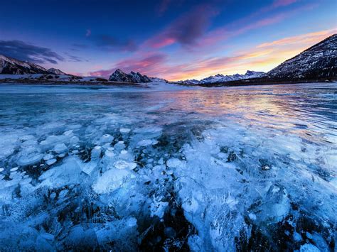 Frozen Abraham Lake Canada