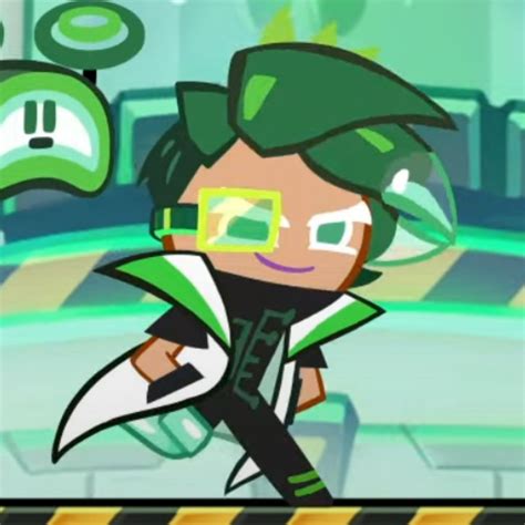An Animated Character With Green Hair And Goggles