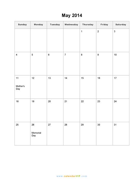May 2014 Calendar Blank Printable Calendar Template In Pdf Word Excel