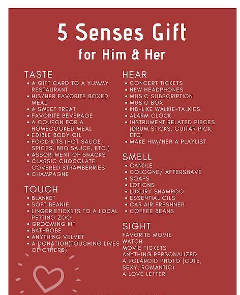 Senses Gift Ideas Birthday Gifts For Boyfriend Diy Valentines
