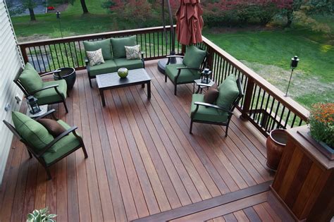 Multilevel Ipe Deck Wstone Inlay Randolph Nj Traditional Deck