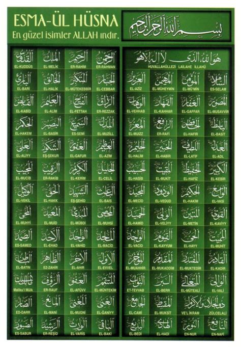 And (all) the most beautiful names belong to allah, so call on him by them, and leave the company of those who belie or deny (or utter impious speech against) his names. Beautiful of Islam: Al Asma Ul Husna