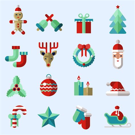 Christmas Icons Set Color 454294 Vector Art At Vecteezy