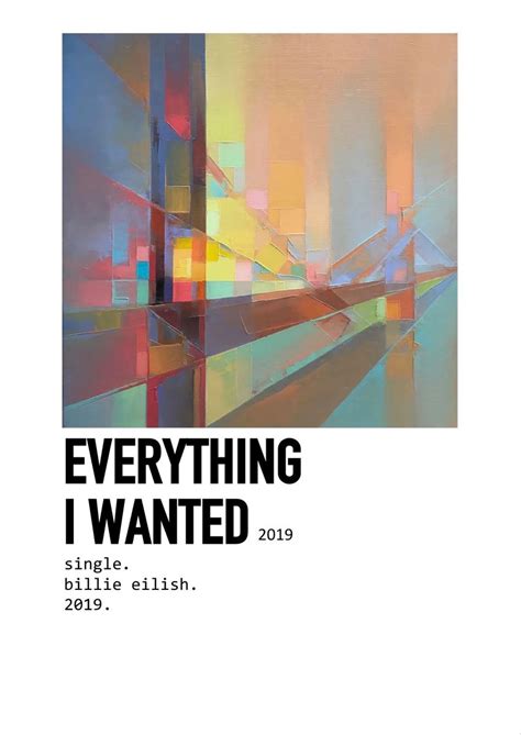 Everything I Wanted Billie Eilish Minimalist Aesthetic Album Poster For