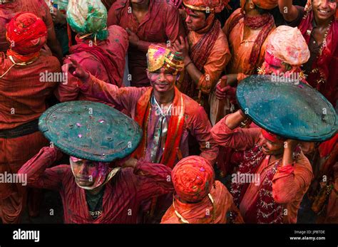 Mathura Uttar Pradesh India Asia Holi Festival Of Colors Stock