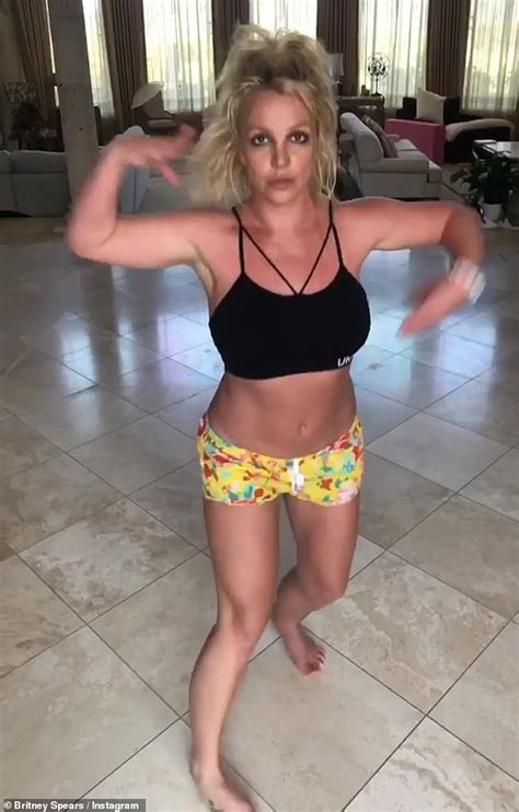 Britney Spears Flaunts Toned Midriff In Sports Bra And Tiny Shorts As She Dances To Beyonce