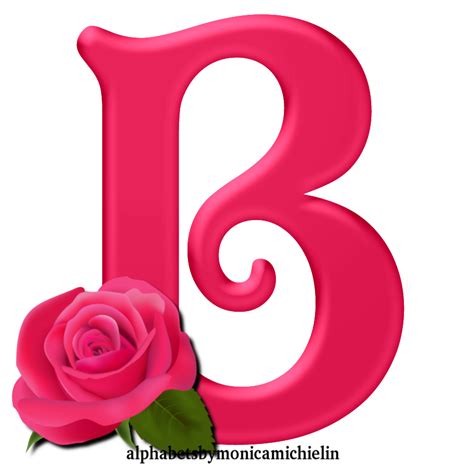 Monica Michielin Alphabets Pink Rose Leaves Alphabet Png